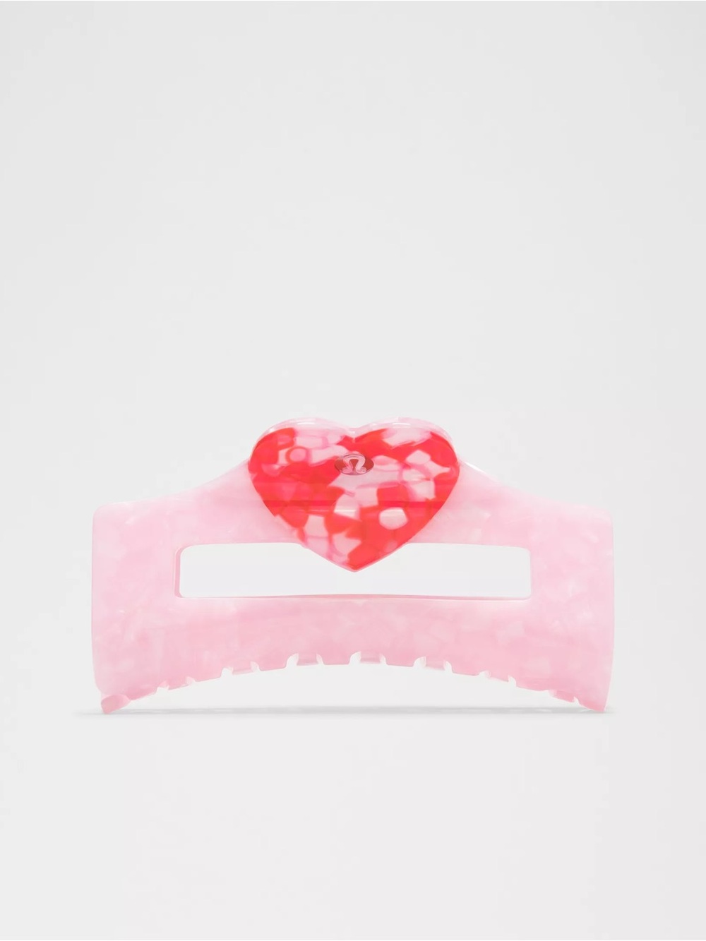 Lululemon Extra Large Claw Hair Clip Heart in Blush Blend / Oxford Red Pink